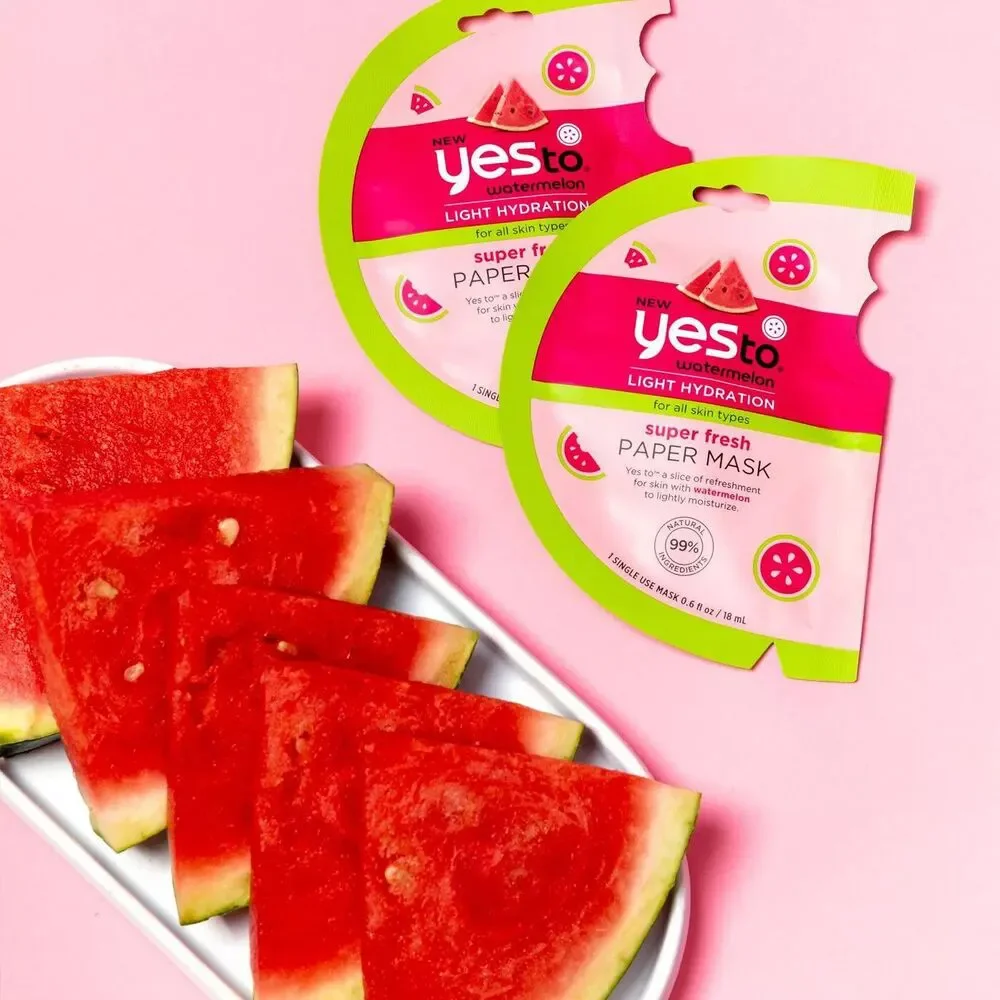 Set of 4 Yes To Watermelon Super Fresh Paper Mask Set - Light Hydration